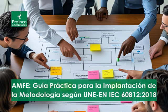 Equipo colaborando en la implantación metodología AMFE en sala de reuniones