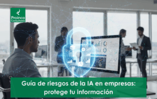 Un candado digital protegiendo datos corporativos para ilustrar los riesgos de la IA en empresas y la importancia de la seguridad