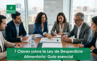 Consultores analizando un plan de prevención según la Ley de desperdicio alimentario