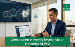 Profesional utilizando el Agente IA de Proinca para optar al Premio Excelencia en Proyectos AEIPRO