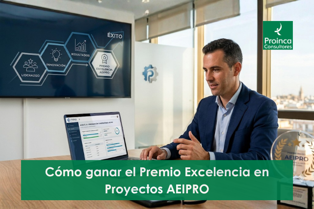 Profesional utilizando el Agente IA de Proinca para optar al Premio Excelencia en Proyectos AEIPRO